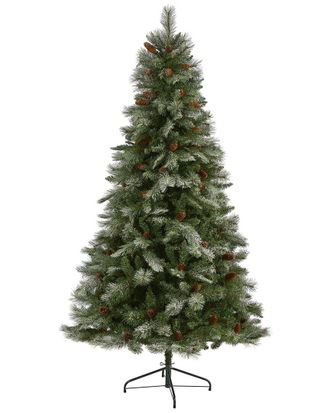 Nearly Natural 7ft Snowed French Alps Mountain Pine Artificial Christmas Tree