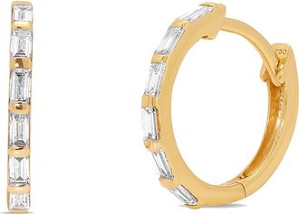 Sara Weinstock Dujour Baguette Diamond Hoop Earrings in Yellow Gold at Nordstrom