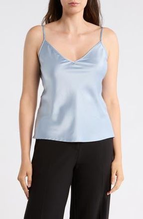 Renee C V-Neck Satin Camisole in Blue at Nordstrom Rack, Size X-Small