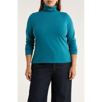Seasalt Cornwall Landing Turtleneck Stretch Organic Cotton Top in Mast at Nordstrom, Size 18W