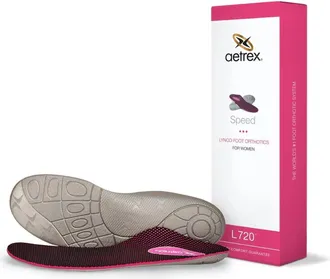 Aetrex Womens Speed Posted Orthotic Insole In Pink/grey