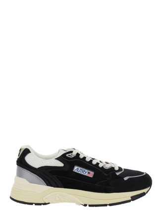 Autry Hyperway Black Low Top Sneakers With Logo Patch On Tongue And Side In Tech Fabric Man