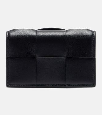 Bottega Veneta Cassette Intrecciato leather card case