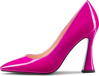 Castamere Women Stiletto High Heel Pointed Toe Slip-on Pumps Court Shoe Sexy Dress Classic 10 CM Heels Magenta Peach Red A 6 UK