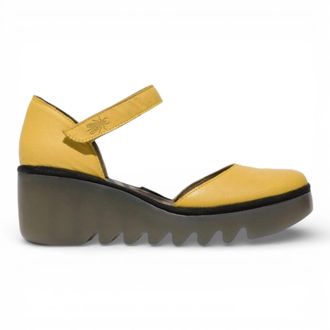 FLY London Leather Wedge Sandals Bright Casual Leather Heel Sandals