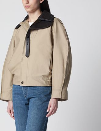 Bottega Veneta Giacca in cotone impermeabile con colletto in Intrecciao