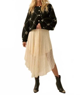 Promesa Snowflake Jacquard Dolman Cardigan In Black
