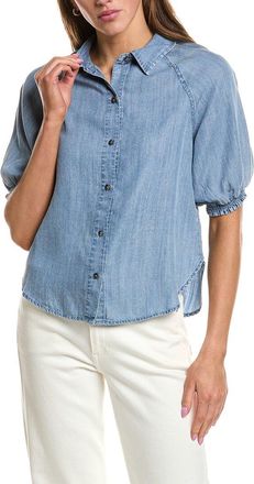 Splendid Talia Puff Sleeve Indigo Top