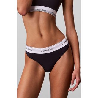 Calvin Klein Icon Cotton Blend Thong in Speakeasy at Nordstrom, Size X-Large