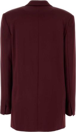 Alberta Ferretti Double-Breasted Satin Blazer - Purple