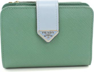 Prada Green Leather Wallet (Bi-Fold) (Pre-Owned)