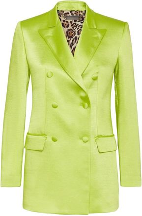 Philipp Plein Jassen, Dames, Geel, L, Polyester, Satin Dandy Blazer