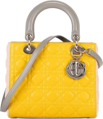 Dior Borsa a mano Lady Dior media - Giallo