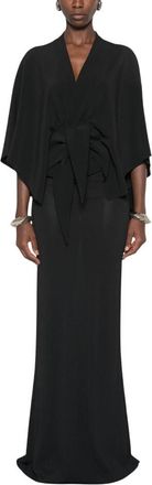 Rick Owens Black Solid V Neck Top