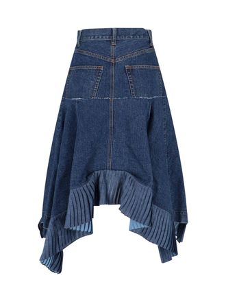 sacai Womens Skirts Blue Cotton