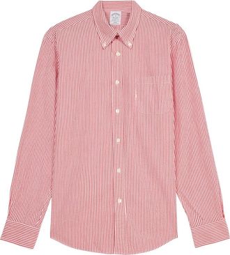 Brooks Brothers Regent Regular-fit Sportshirt - Heren - Casual Overhemden - Rood - XS - Katoen - Overhemden