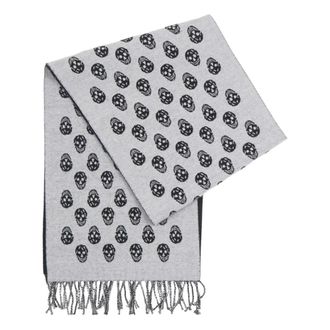 Alexander McQueen Wool Scarf - female - Alexander McQueen - Winter Scarves - Gray - ONE SIZE - Accessories