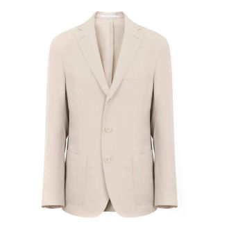 Eleventy Blazers, male, Beige, Size: M Linen Blazer