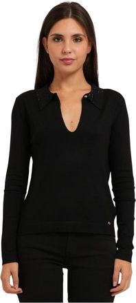 Gaud&igrave; Poloshirt met strass - Dames - Polos - Zwart - L - Tops