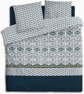 Atmosphera Atmosphera - Ropa De Cama - Estampado Tihora Percal - Azul - 240x220 Cm Cr&eacute;ateur DInt&eacute;rieur