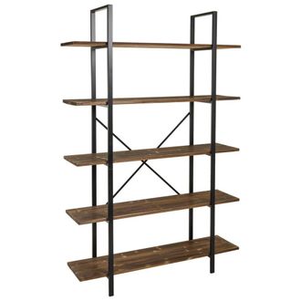 Wanderlust Deco Wanderlust Deco - Estanter&iacute;a De Madera Y Metal Marr&oacute;n 120x32x178