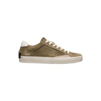 Crime London Sneakers, male, Green, Size: 11 US Green Distressed Sneakers
