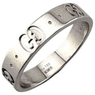 Gucci Icon Silver White Gold (18K) Band Ring (Pre-Owned)