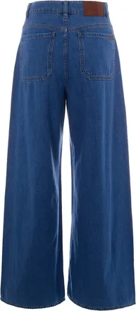 Max Mara Womens Jeans Wide Leg Blue Cotton