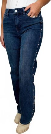 Judy Blue Sophia High-Rise Embellished Straight Leg Jeans In Dark Wash Denim