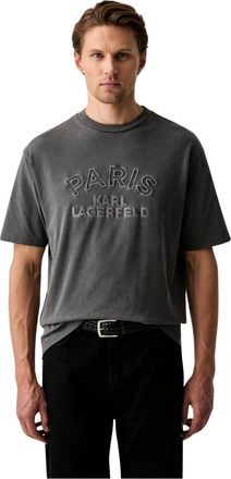 Karl Lagerfeld Tops, Heren, Grijs, S, Katoen, KL 755170 T-shirt