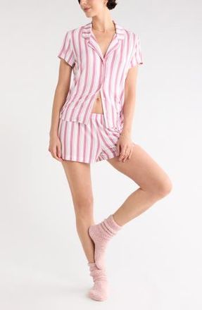Nordstrom Rack Tranquility Shortie Pajamas in Pink Leisure Stripe at Nordstrom Rack, Size X-Large