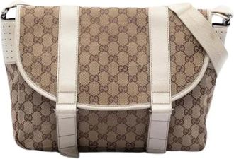 Gucci Pre-owned Cross Body Bags, female, Beige, Size: ONE SIZE Pre-owned Canvas Crossbody Bag