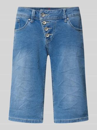 Buena Vista Jeansshorts mit asymmetrischem Knopfverschluss Modell Malibu in Hellblau, Gr&ouml;&szlig;e XXS