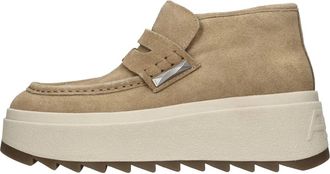 Ash Platte schoenen Beige - Dames - Enkellaarsjes - Beige - 41 EU - Su&egrave;de - Schoenen