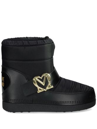 Love Moschino logo-plaque padded boots - Black