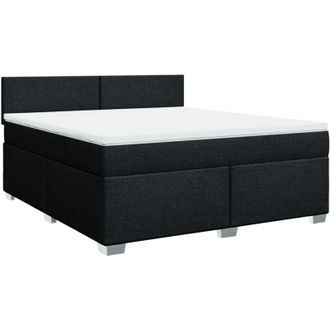 vidaXL Vidaxl - Cama Box Spring Con Colch&oacute;n Tela Negro 180x200 Cm