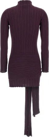 Giuseppe Di Morabito Ribbed Merino Wool Blend Dress - Burgundy