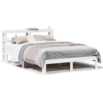 Berkfield Home Bed Frame with Headboard without Mattress White 120x200 cm | Size: Small Double