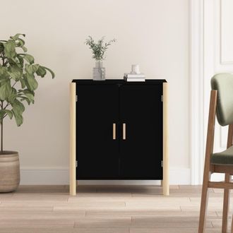 vidaXL Aparador De Madera Contrachapada Negro 62x38x70 Cm Vidaxl
