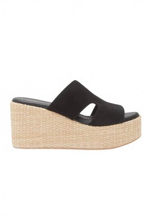 Chocolat Blu Womens Jamie Platform Wedge Sandal In Black Suede