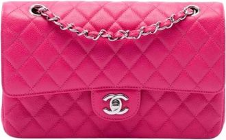 Chanel Pre-owned Classic Double Flap Shoulder Bag - Dames - Vintage Schoudertas - Roze - ONE Size - Leer - Vintage