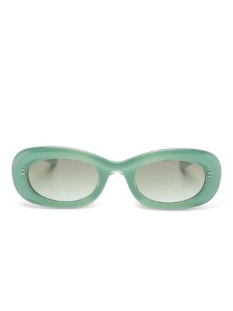 Alexander McQueen Eyewear Occhiali da sole ovali - Verde
