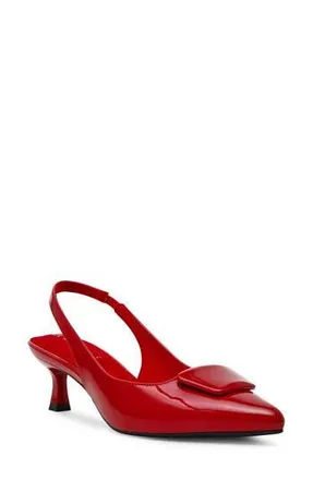 Anne Klein Izanda Pointed Toe Slingback Pump in Red Patent at Nordstrom Rack, Size 6.5