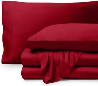 Bare Home Cooling Rayon Sheet Set in Red at Nordstrom, Size Twin X-Long