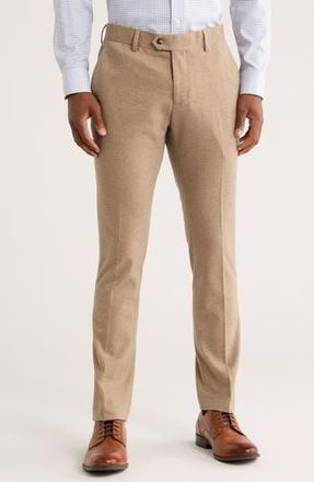 T.R. Premium Slim Fit Flat Front Dress Pants in Beige at Nordstrom Rack, Size 40 X 32