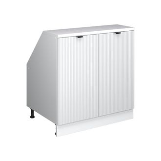 Vicco Armario De Cocina Para Techo Inclinado R-line, Ondulaci&oacute;n Blanca, 80 Cm Con 2 Puertas, 60 Cm De Profundidad, Vicco