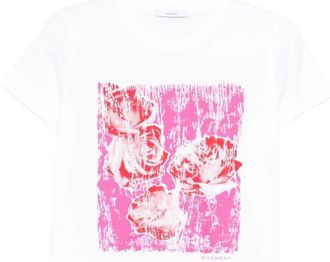 Givenchy T-shirt met bloemenprint - Dames - T-shirts - Veelkleurig - XS - Nylon - Tops