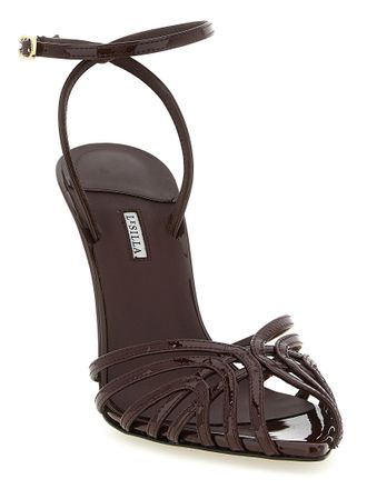 Le Silla Womens Embrace Heel Brown Calfskin Leather
