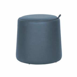 Mobili Rebecca Taburete con almacenaje en polipiel azul 42x45x45