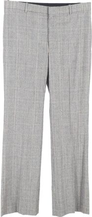 Balenciaga Balenciaga geruite broek met wijde pijpen in grijze wol